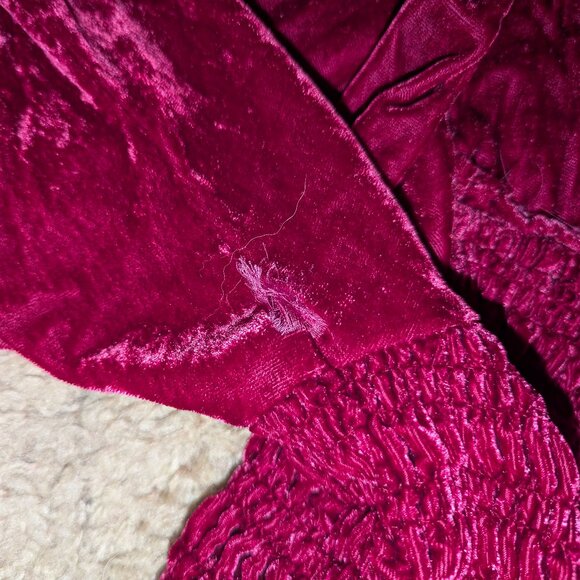 Torrid Crushed Velvet Smocked Long Sleeve Top - Picture 6 of 7